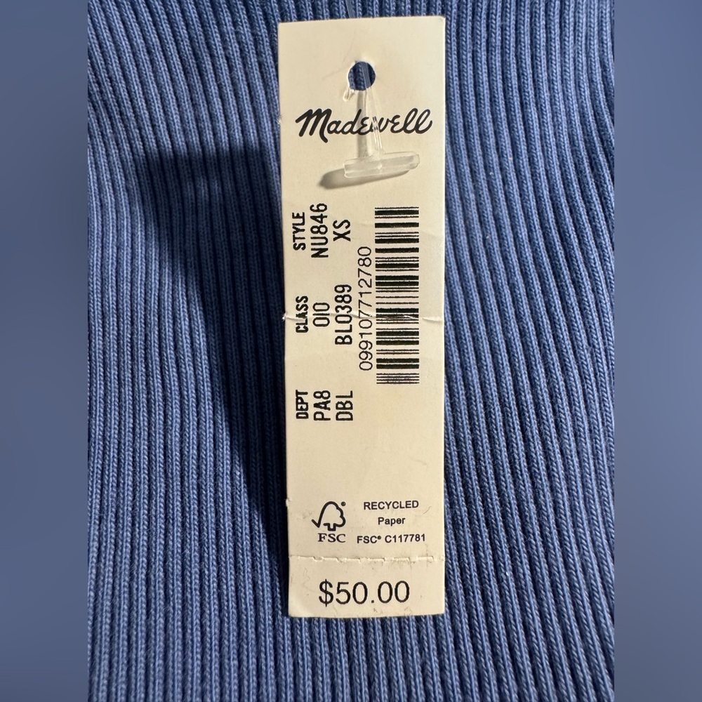 MADEWELL GARMENT-DYED RIBBED CREWNECK TEE TOP - Picture 7 of 8